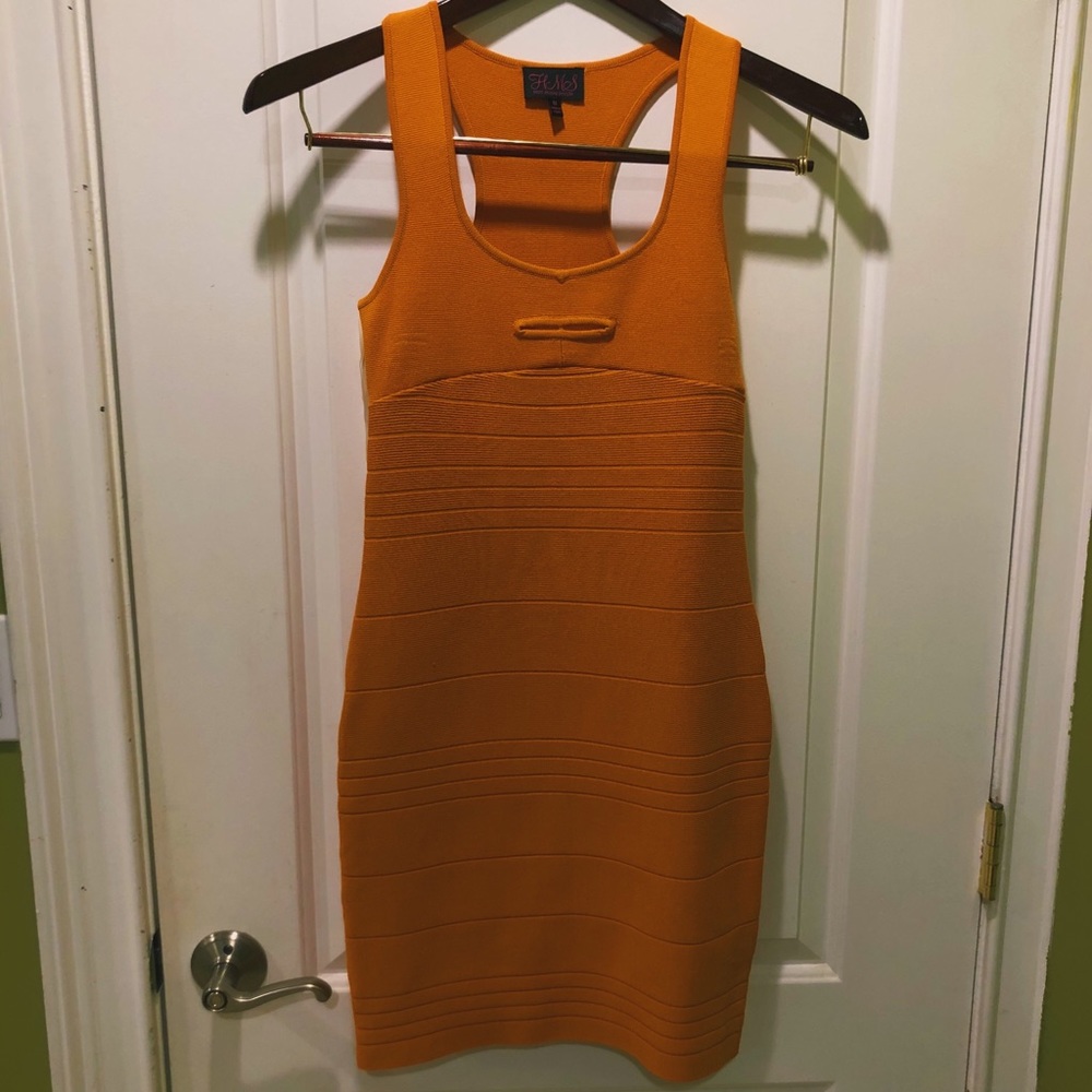 yellow bandage midi/mini dress